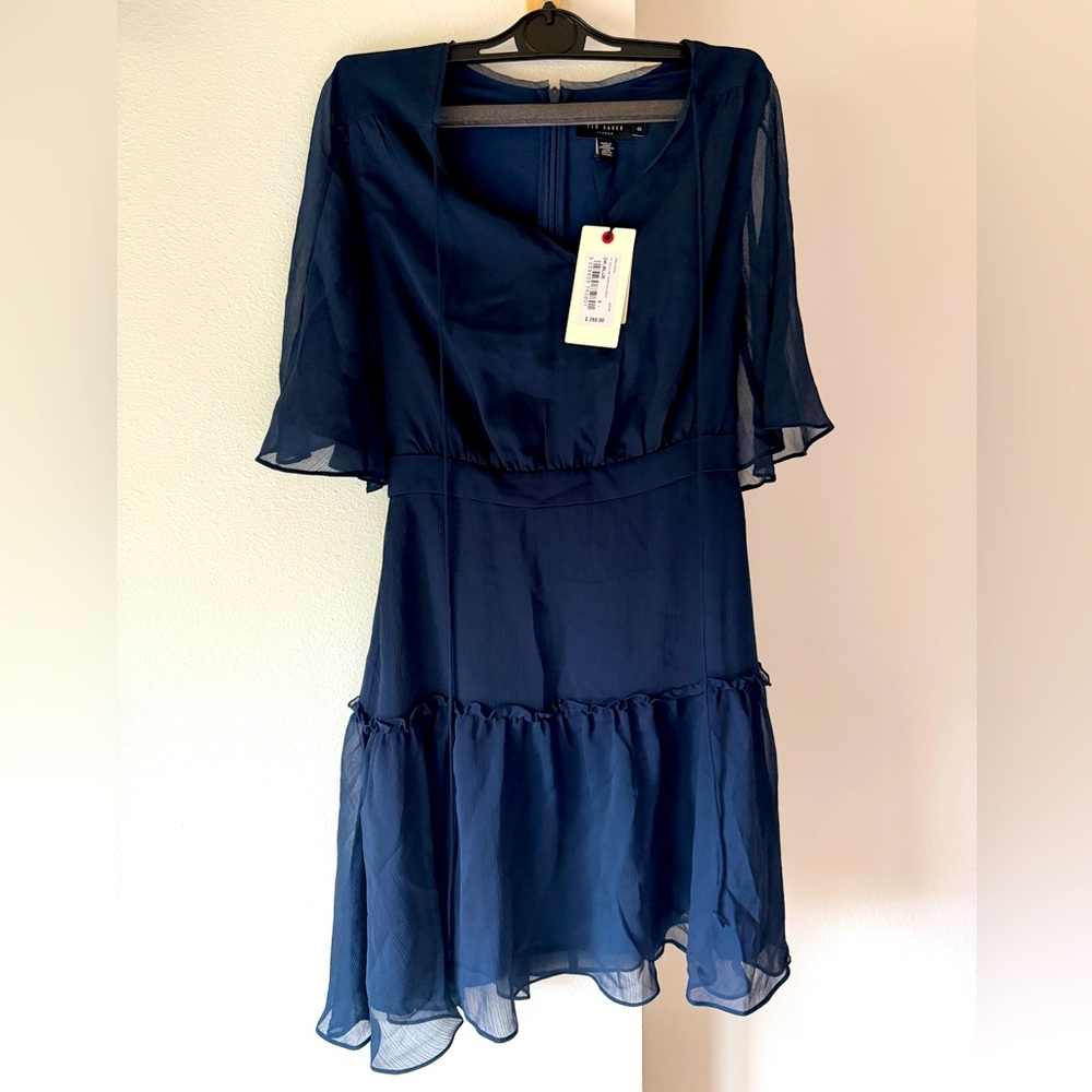 Ted baker navy dress size 0